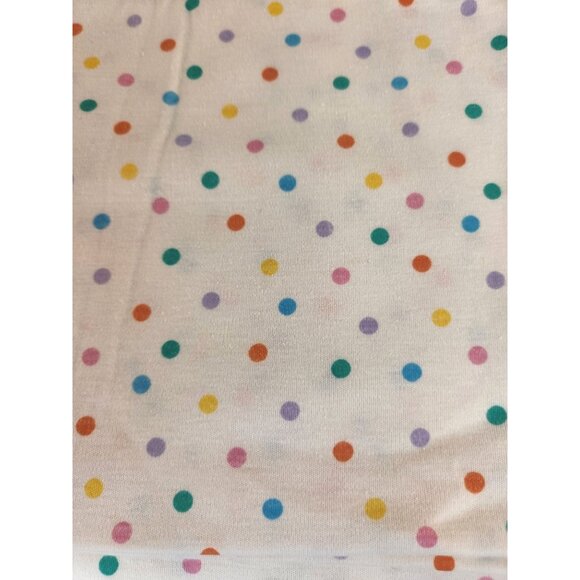 Rainbow Polka Dot White Stretch Knit Fabric 1 Yard X 60" Wide Sewing Material - Picture 5 of 9
